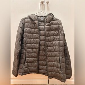 tsla Lightweight Puffer Jacket with Hoodie [Small | Army Green]